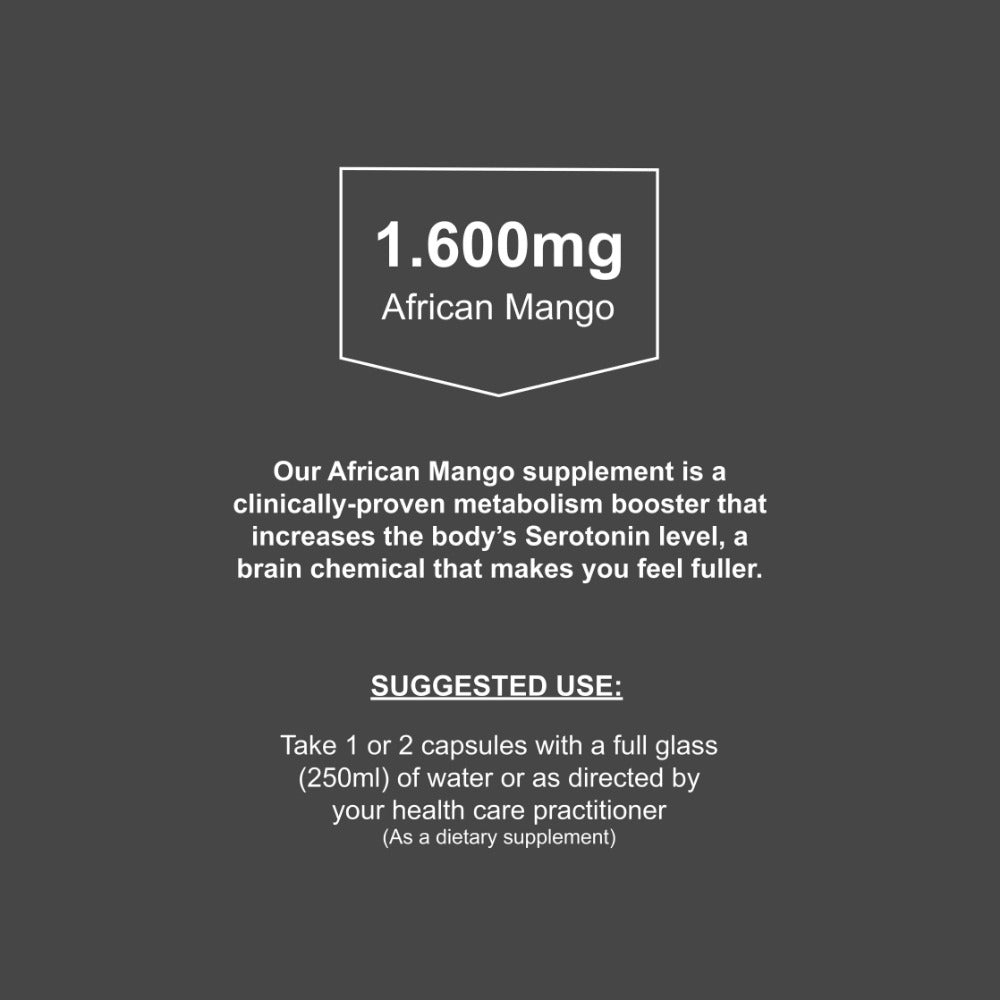 African Mango Detox Dietary Supplement – Gluten Free, Non-GMO - 1600mg (60 Vegetarian Capsules) - NATUVITZ