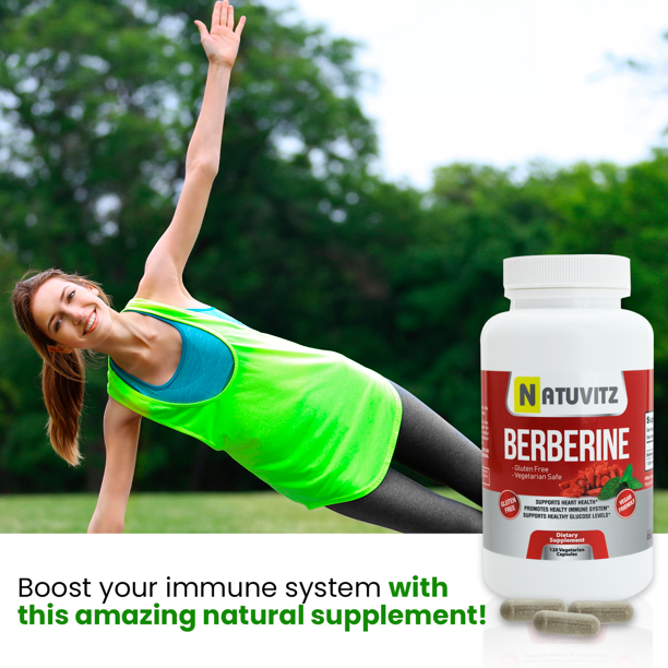 Berberine -  600 mg per serving, 120 Count - NATUVITZ