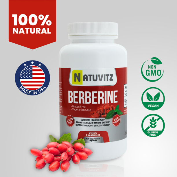 Berberine -  600 mg per serving, 120 Count - NATUVITZ