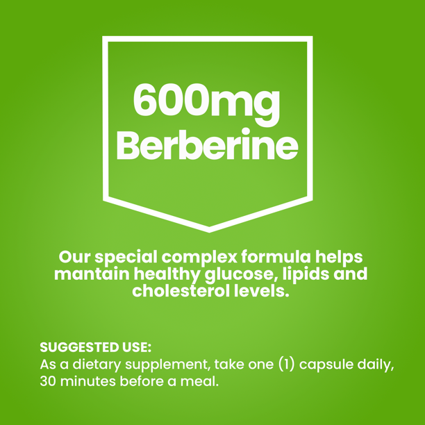 Berberine -  600 mg per serving, 120 Count - NATUVITZ