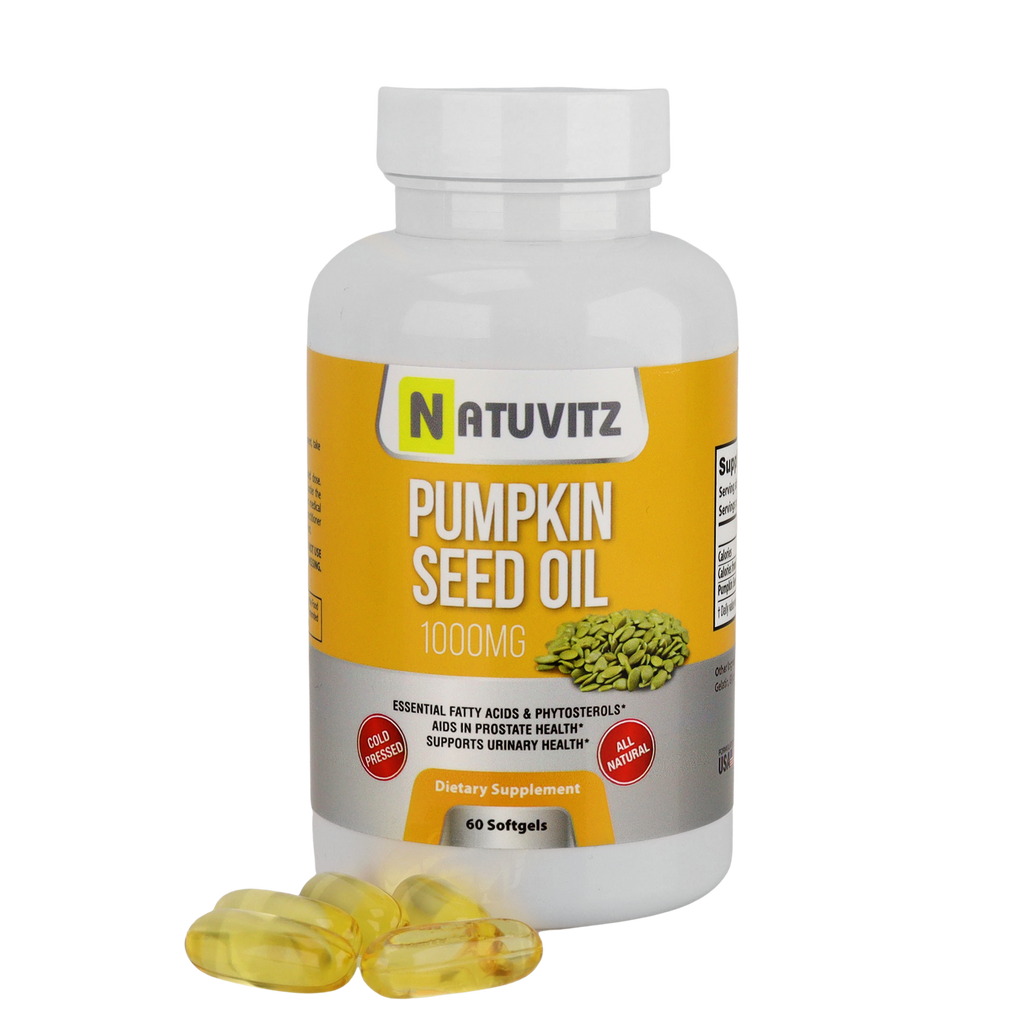 NATUVITZ Pumpkin Seeds Oil Gluten Free, Non-GMO - 1000mg (60 Softgels) - NATUVITZ