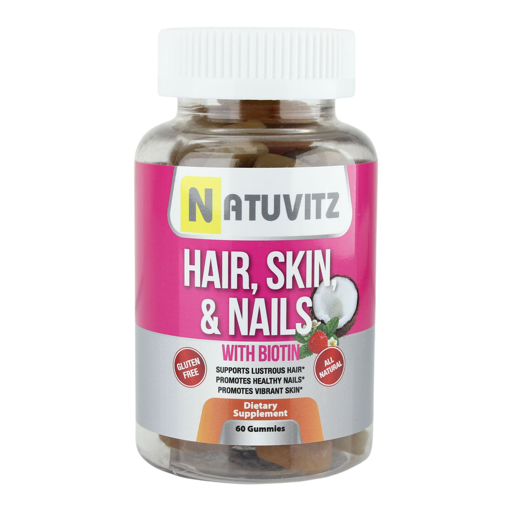 Hair-Skin & Nails Gummies w/Biotin - NATUVITZ