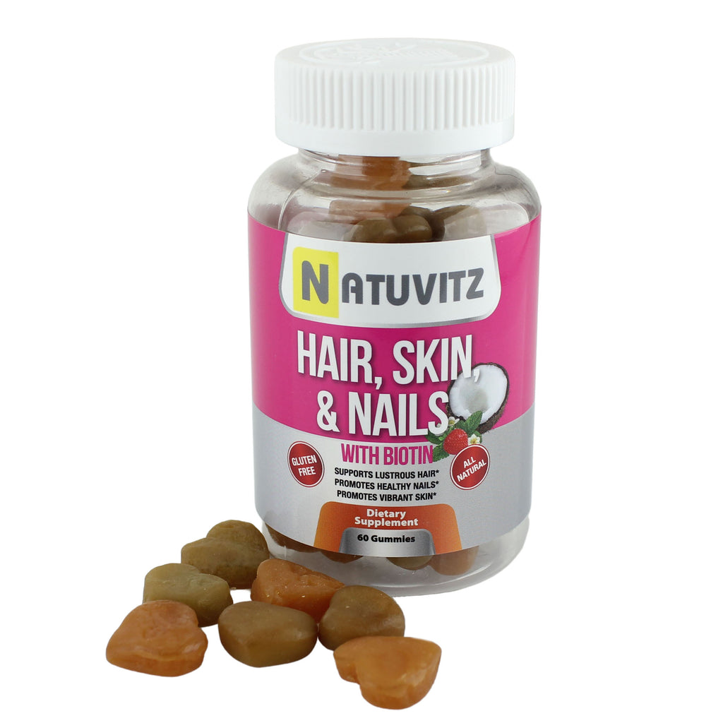 Hair-Skin & Nails Gummies w/Biotin - NATUVITZ