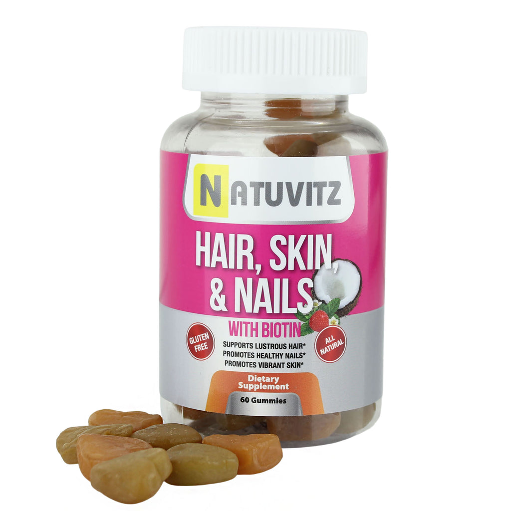 Hair-Skin & Nails Gummies w/Biotin - NATUVITZ